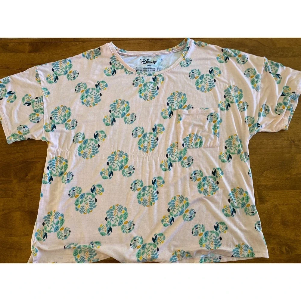 Disney Women's Pajama Set - Peach with Blue/Green Mickey Mouse Print - Picture 10 of 10